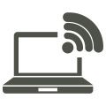 A laptio with a wifi icon