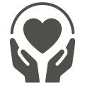 Icon of hands holding a heart