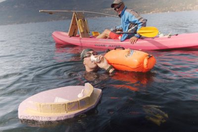 Alumnus Nick Pelletier, Okanagan Lake swim 2