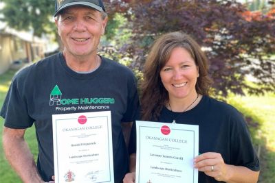 Landscape students with certificates