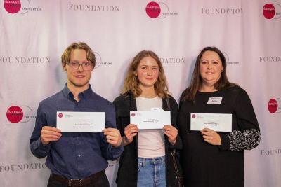 OC students Lucas Wigert, Hannah Eklund and Michelle Miller. Recipients of Pushor Mitchell awards