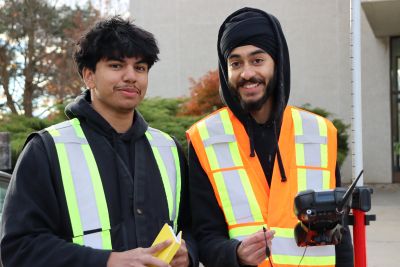 Students working with GeoVerra GNSS Sytem donation