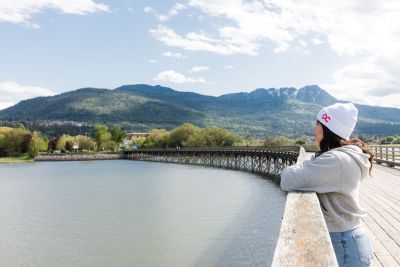 OC student Tianna Llewellyn at the wharf in Salmon Arm