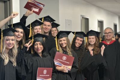 Students celebrating Convocation and Commencement at Okanagan College.