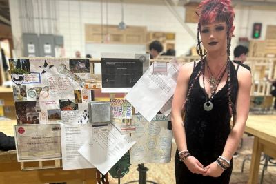 Gateway to Trades student MaKenzie Norman with her vision board