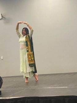 An OC student performs Bhangra dancing during OneWorld festival