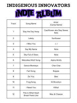 Indigenous Innovators Indie Album created by campers