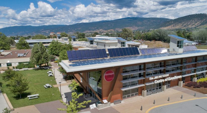 Penticton campus of Okanagan College from a bird's eye view.