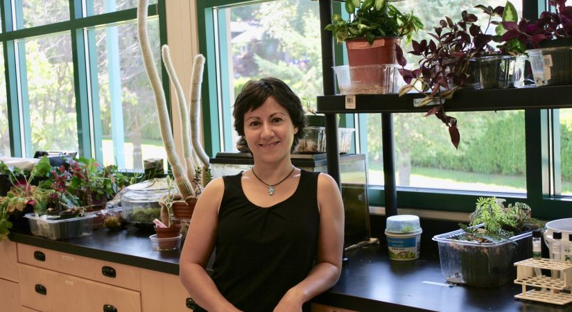 Upgrading instructor Amanda Krebs takes a break at the Salmon Arm campus.