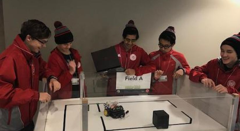 Students competing at RoboCup Jr.