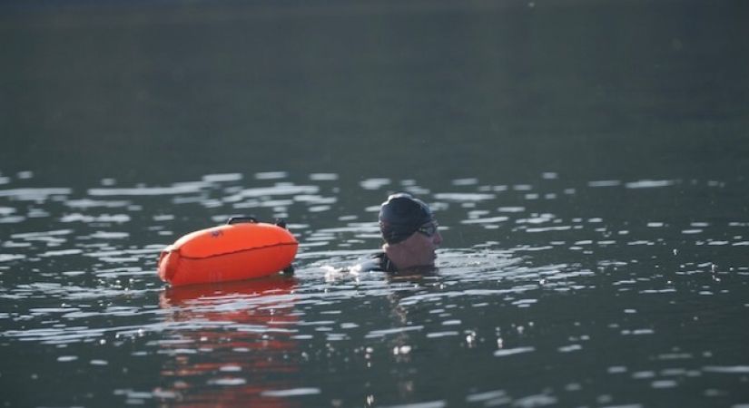 Alumnus Nick Pelletier, Okanagan Lake swim