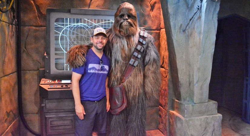 Entrepreneurship Professor Andrew Klingel hangs out with Chewbacca during a holiday break