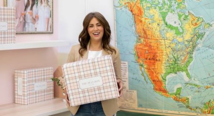 Jillian Harris holding a Jilly Box