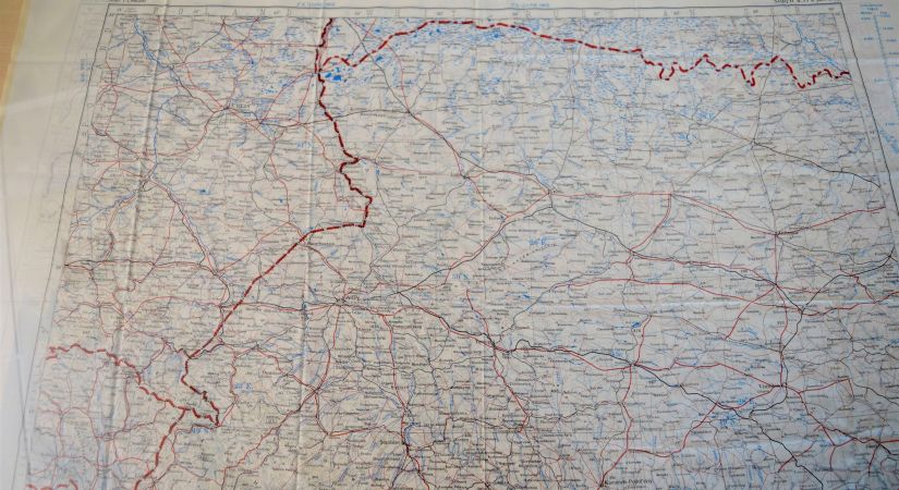 Historic map of Ukraine printed on silk.