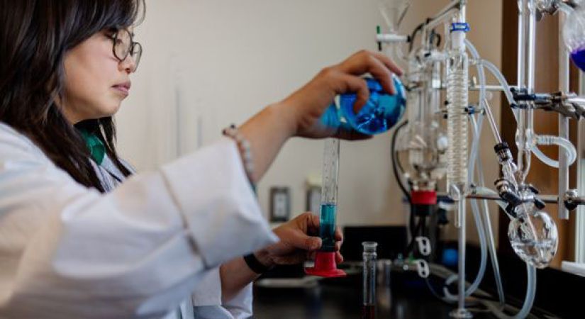 Janice Acio works in the chemistry lab of BC BTAC