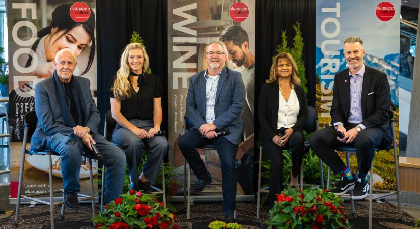 The panelists from OC Cultivates (from left): Phil Johnson, Jennay Oliver, Tony Stewart, Audrey Surrao and Neil Fassina.