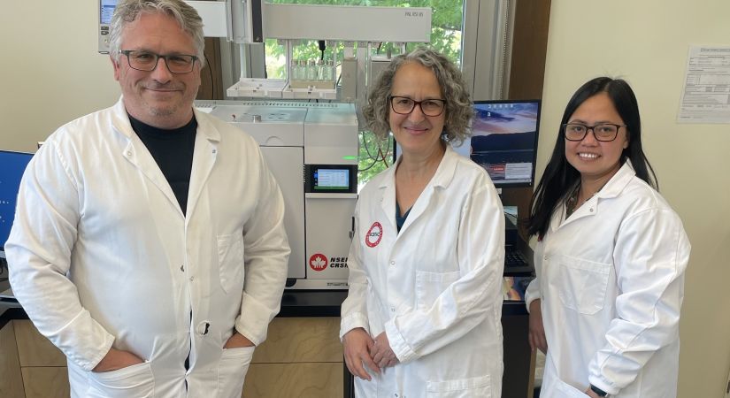 From left: Ben Isaksen, Janice Acio and Sonja Lloyd from the BC Beverage Technology Access Centre in Penticton. 