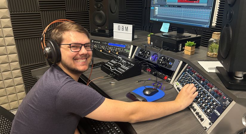 Mike Grewe at the controls in the OC Audio Engineering studio