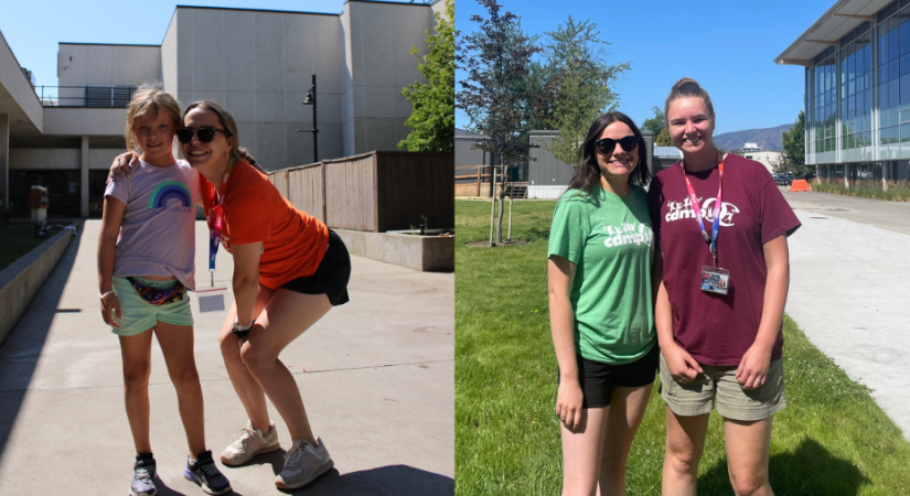 Camp OC camper and staff pose for photos