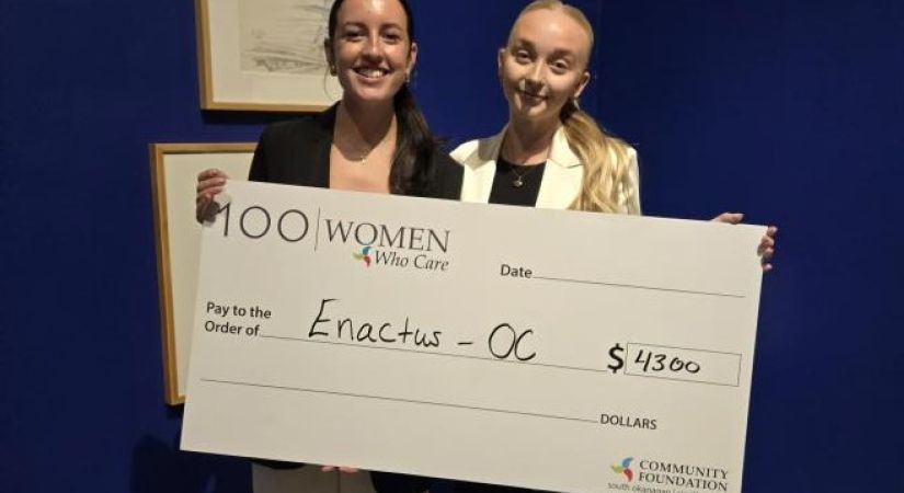 Two OC Students hold award from 100 Women who care