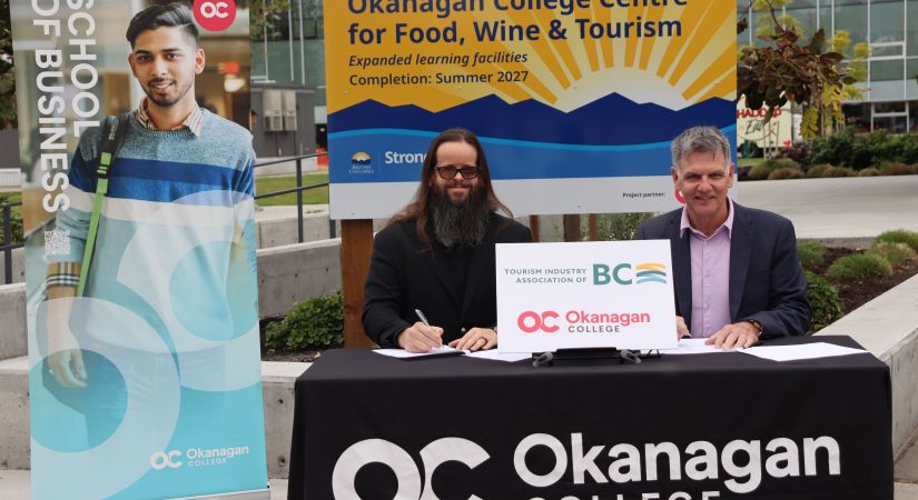 Joe Baker (L), Dean OC School of Business and Walt Judas(R), CEO of the Tourism Industry of BC