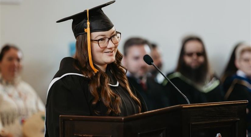Student speaker Destiny McNish.