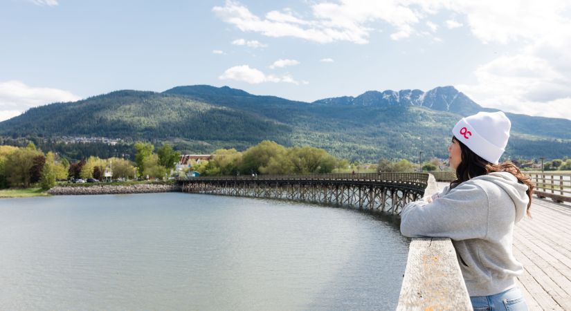 OC student Tianna Llewellyn at the wharf in Salmon Arm
