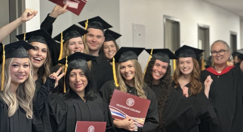 Students celebrating Convocation and Commencement at Okanagan College.
