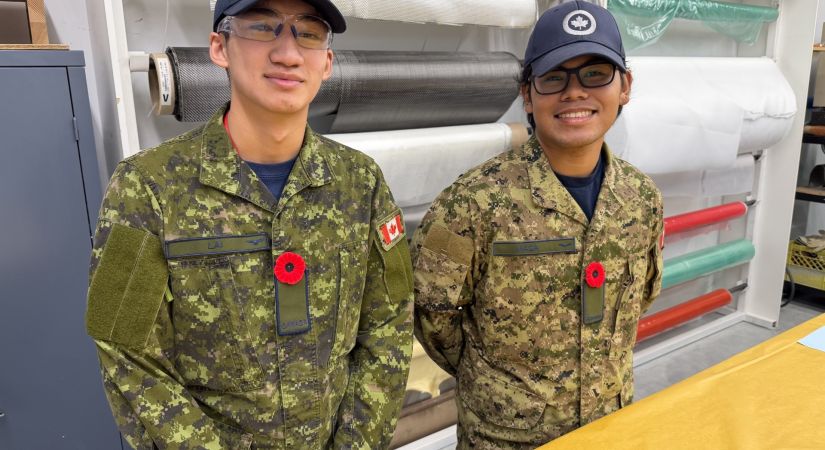 Royal Canadian Air Force Aviator Bosco Lai (left) and Aviator Prim Masa